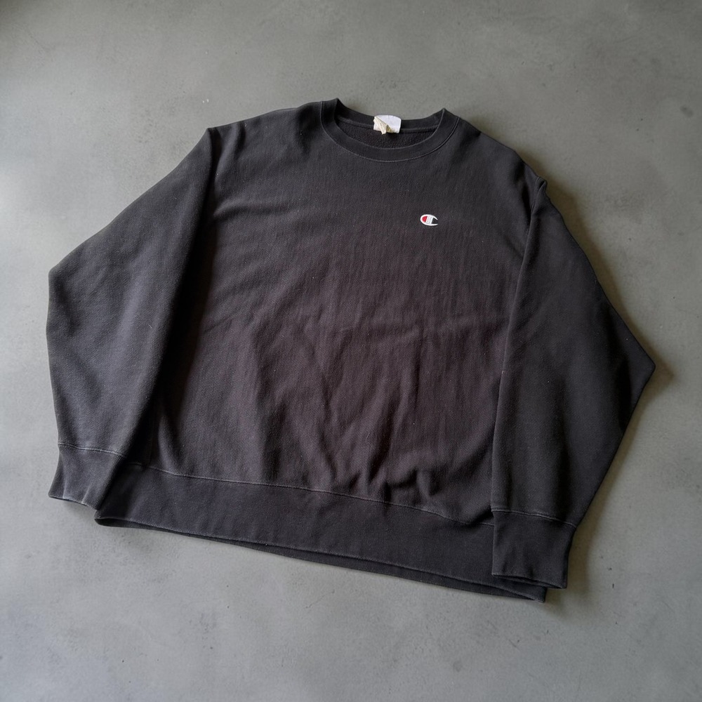 Vintage 90s Champion Reverse Weave Sweatshirt Black Crewneck Mens XXL GF70